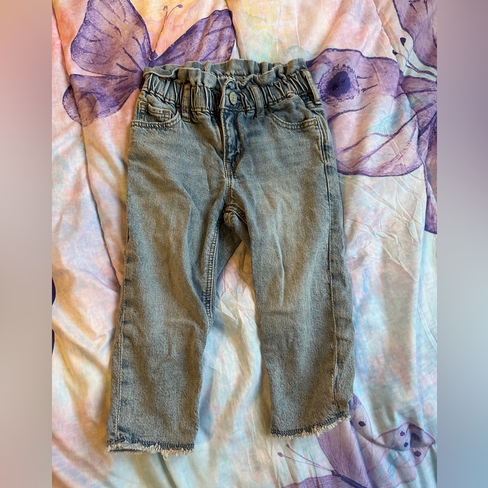 Gap Kids Paperbag Waist Just Like Mom Jeans with Raw Edge Size 3t NEW